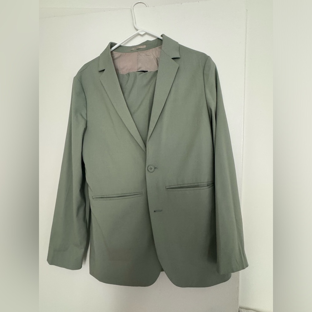 hardly worn asos sage green suit.